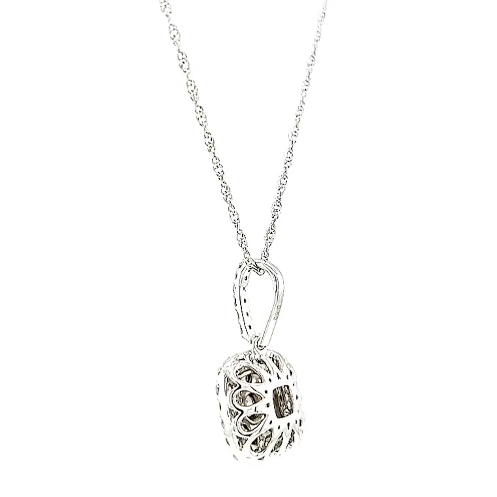 Sterling Silver Round Brilliant Cut 1/2 CARAT tw of Diamonds Pendant