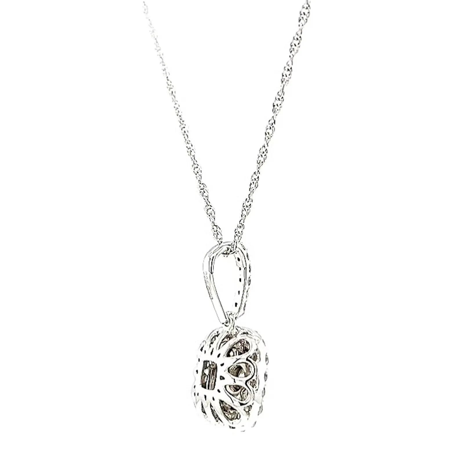 Sterling Silver Round Brilliant Cut 1/2 CARAT tw of Diamonds Pendant