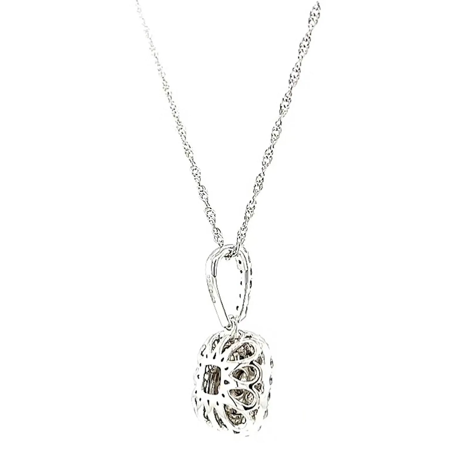 Sterling Silver Round Brilliant Cut 1/2 CARAT tw of Diamonds Pendant