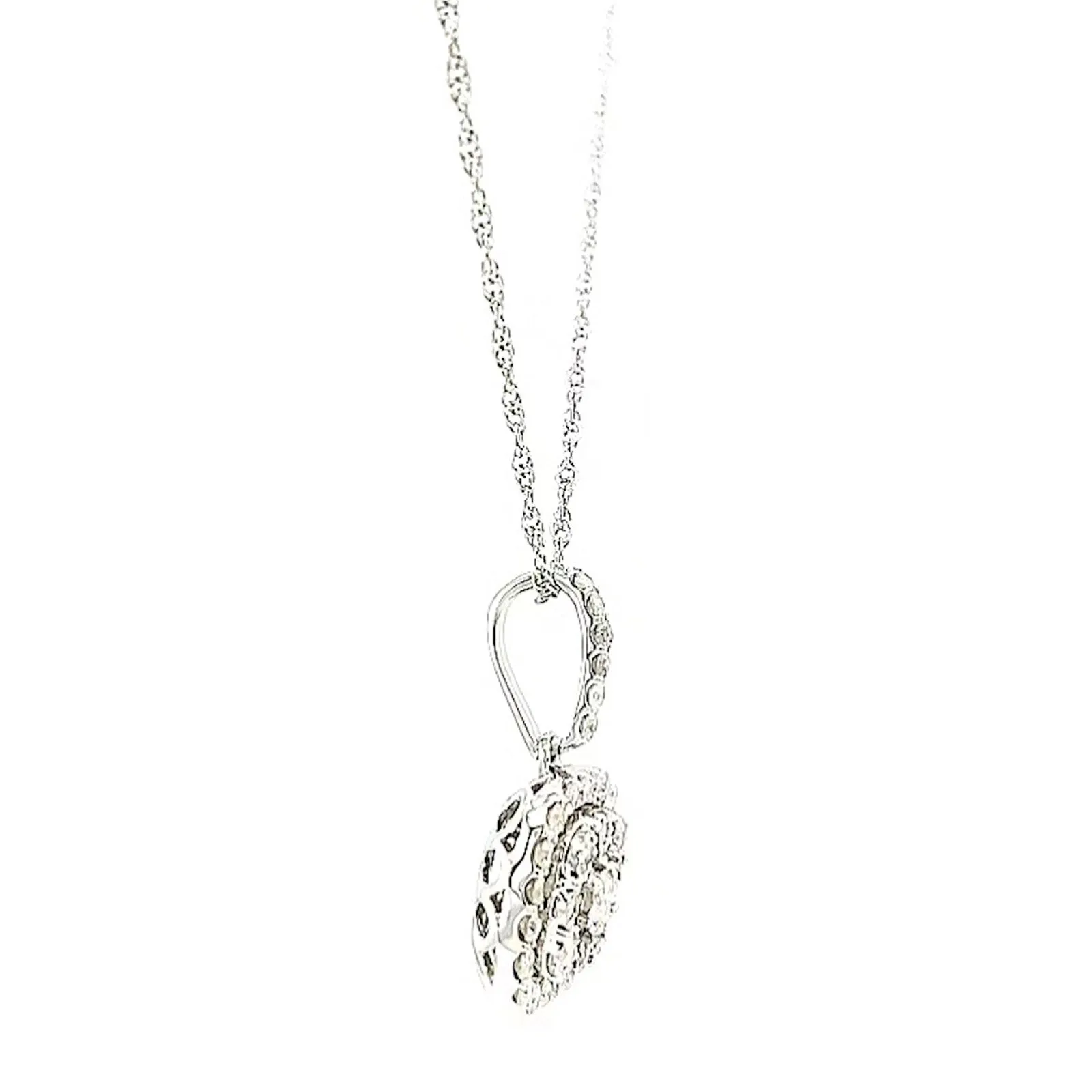 Sterling Silver Round Brilliant Cut 1/2 CARAT tw of Diamonds Pendant