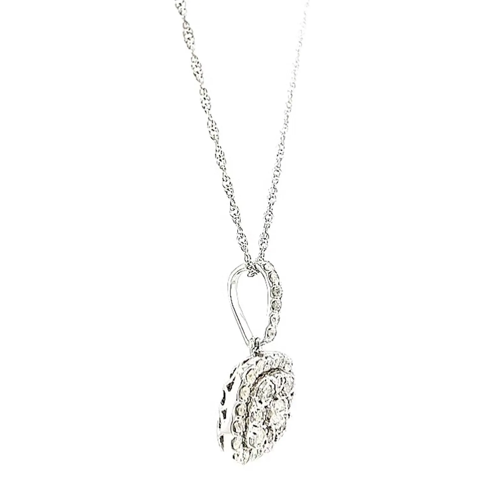 Sterling Silver Round Brilliant Cut 1/2 CARAT tw of Diamonds Pendant