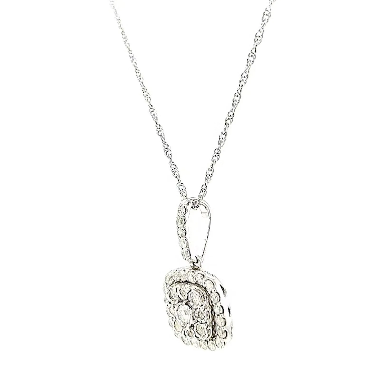 Sterling Silver Round Brilliant Cut 1/2 CARAT tw of Diamonds Pendant