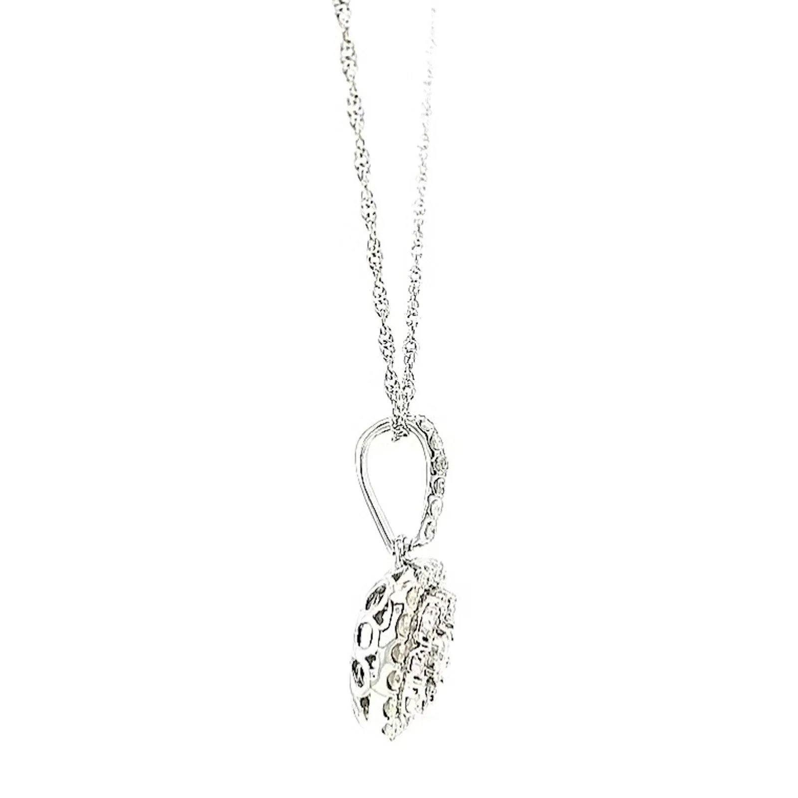 Sterling Silver Round Brilliant Cut 1/2 CARAT tw of Diamonds Pendant