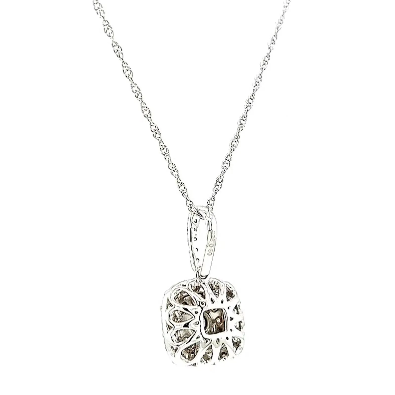 Sterling Silver Round Brilliant Cut 1/2 CARAT tw of Diamonds Pendant