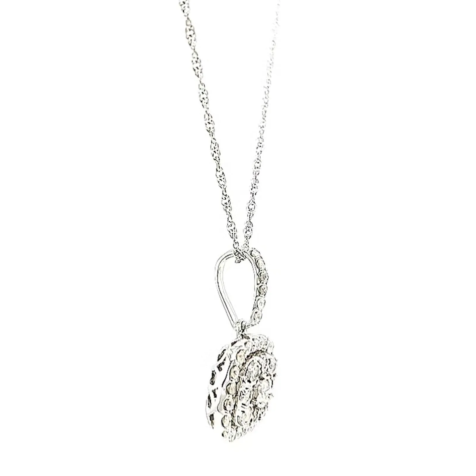 Sterling Silver Round Brilliant Cut 1/2 CARAT tw of Diamonds Pendant