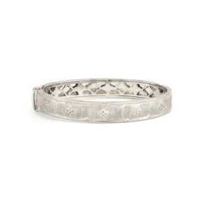 Sterling Silver White Topaz Bangle Bracelet