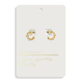 Style Stories Pave Clover Hoop Gold Plated Earrings 7730