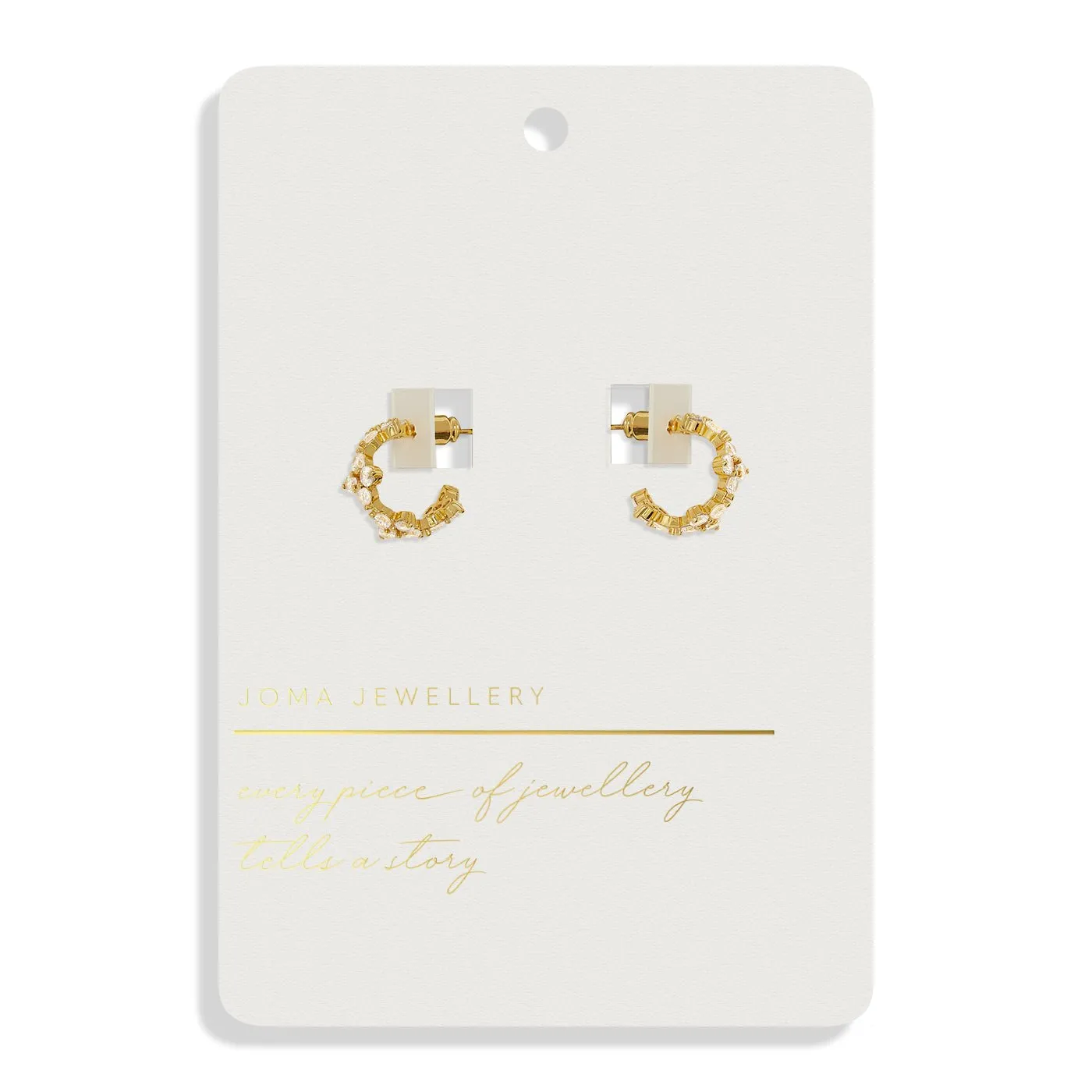 Style Stories Pave Clover Hoop Gold Plated Earrings 7730