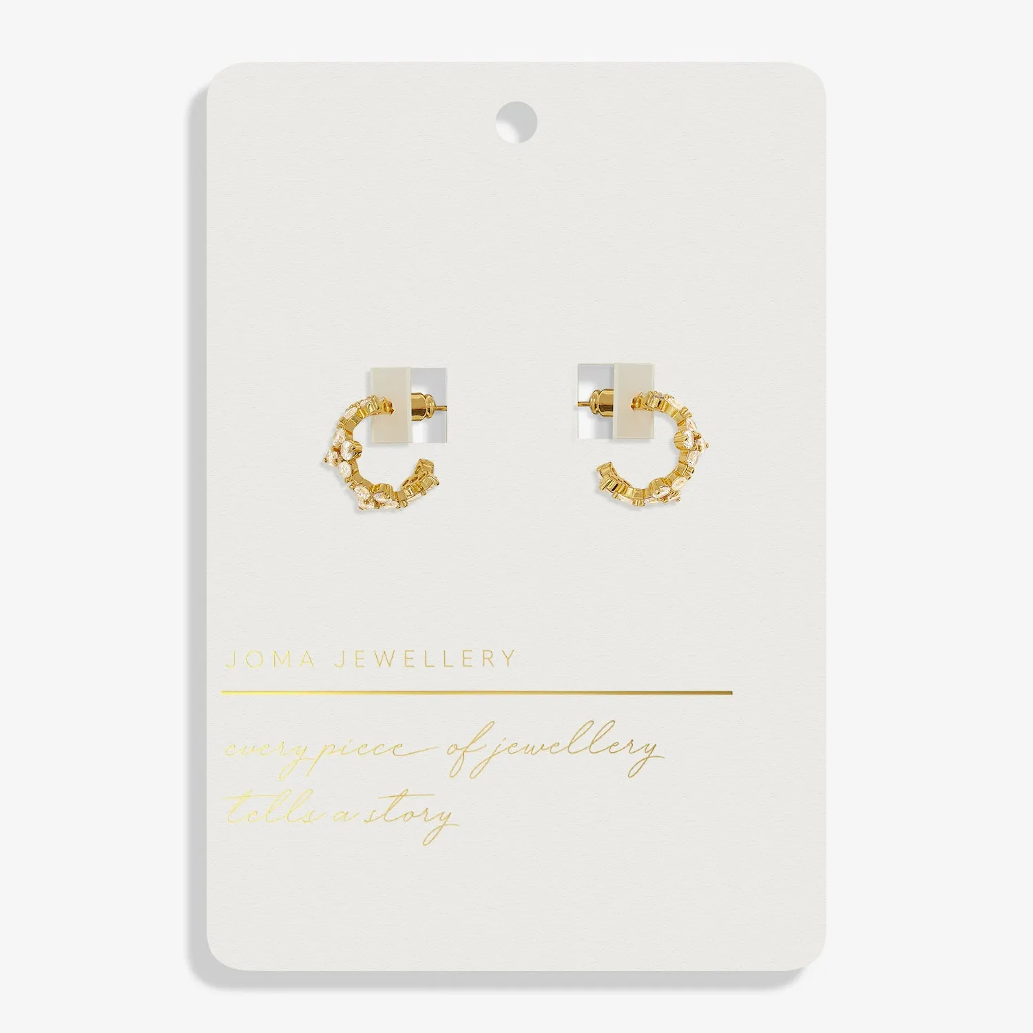 Style Stories Pave Clover Hoop Gold Plated Earrings 7730