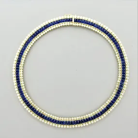 Superb Sapphire Diamond Gold Choker Necklace