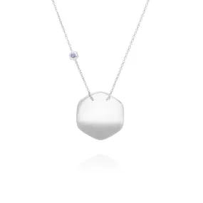 Tansanit Gravur Halskette in 925 Sterling Silber