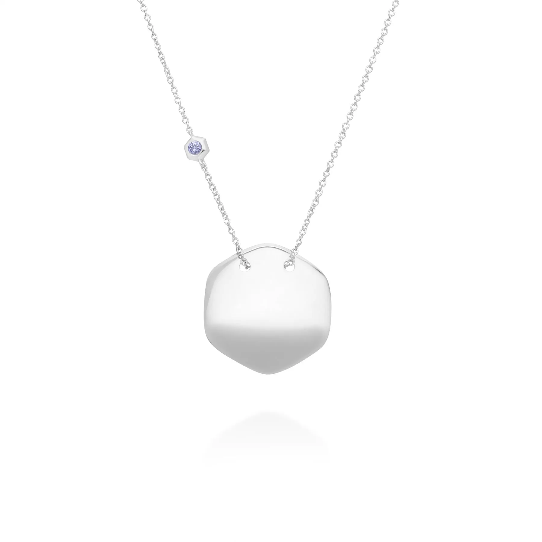 Tansanit Gravur Halskette in 925 Sterling Silber