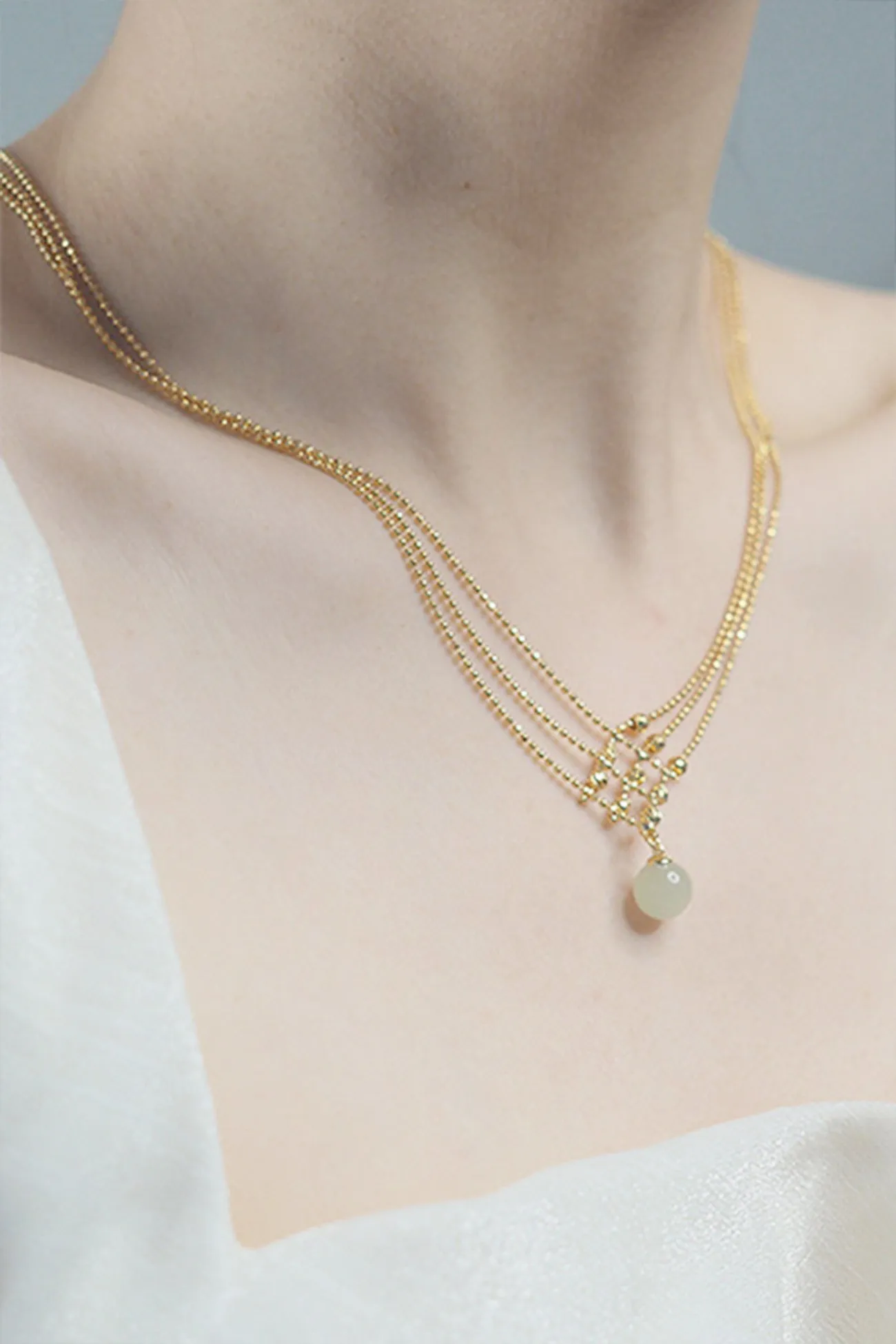 TastyHottie - Three-layer Beaded Jade Necklace