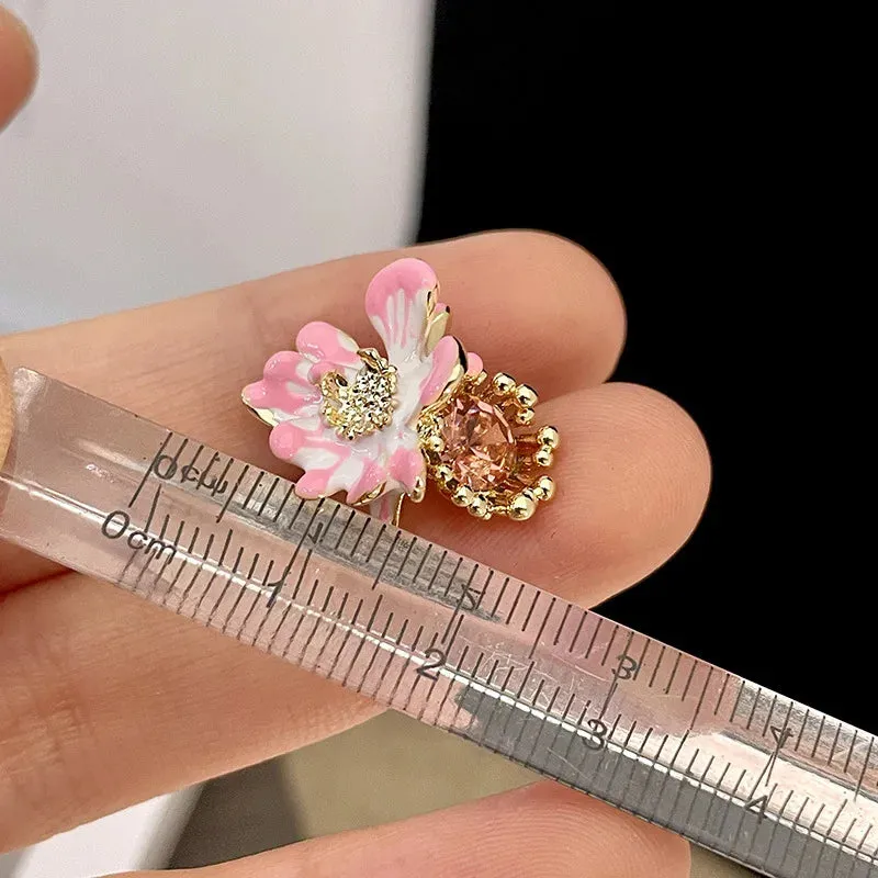 TAVIMART  -  Pink Earrings Fresh and Sweet Zircon Design Earings Female