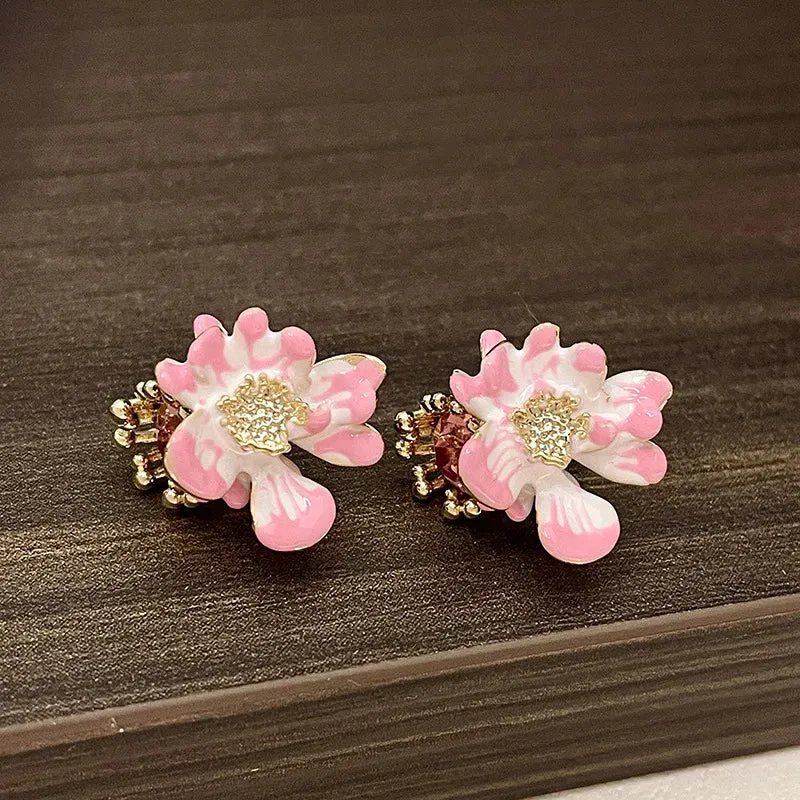 TAVIMART  -  Pink Earrings Fresh and Sweet Zircon Design Earings Female