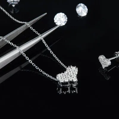 TEEK - Moissanite 925 SS Heart Necklace