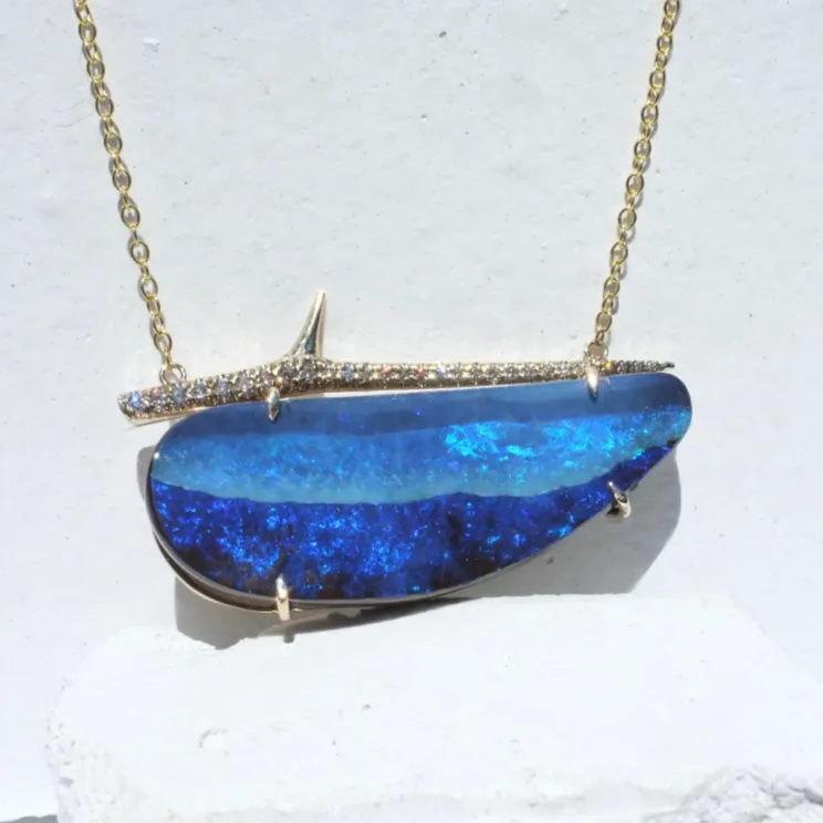 Tidal Wave Opal Thorn Necklace