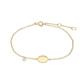Topas Gravur Armband in Vergoldetem Sterling Silber