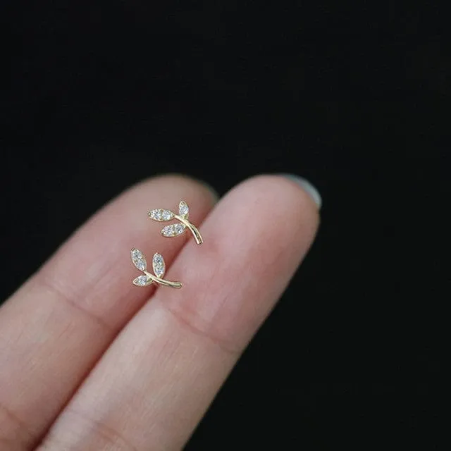 Tree Leaves 925 Sterling Silver Earrings