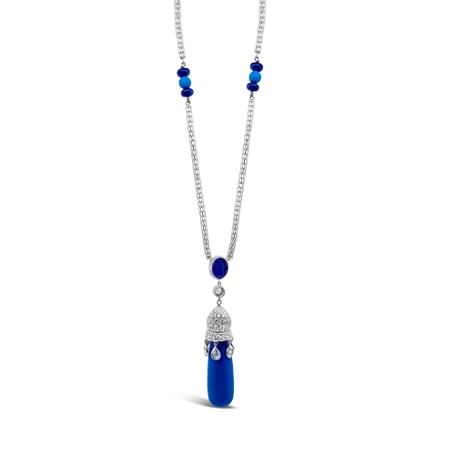 Turquoise, Sapphire & Diamond Estate Necklace