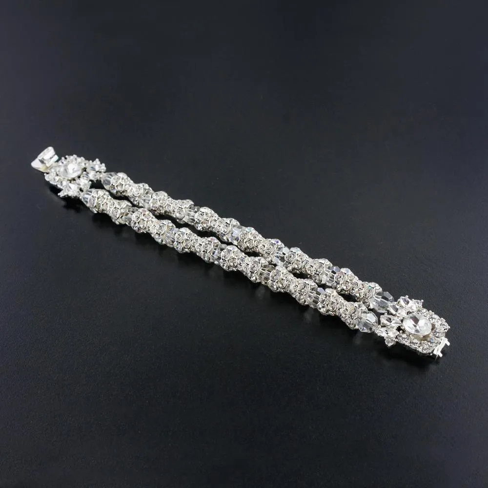 Two Row Embellished Cuff Bracelet