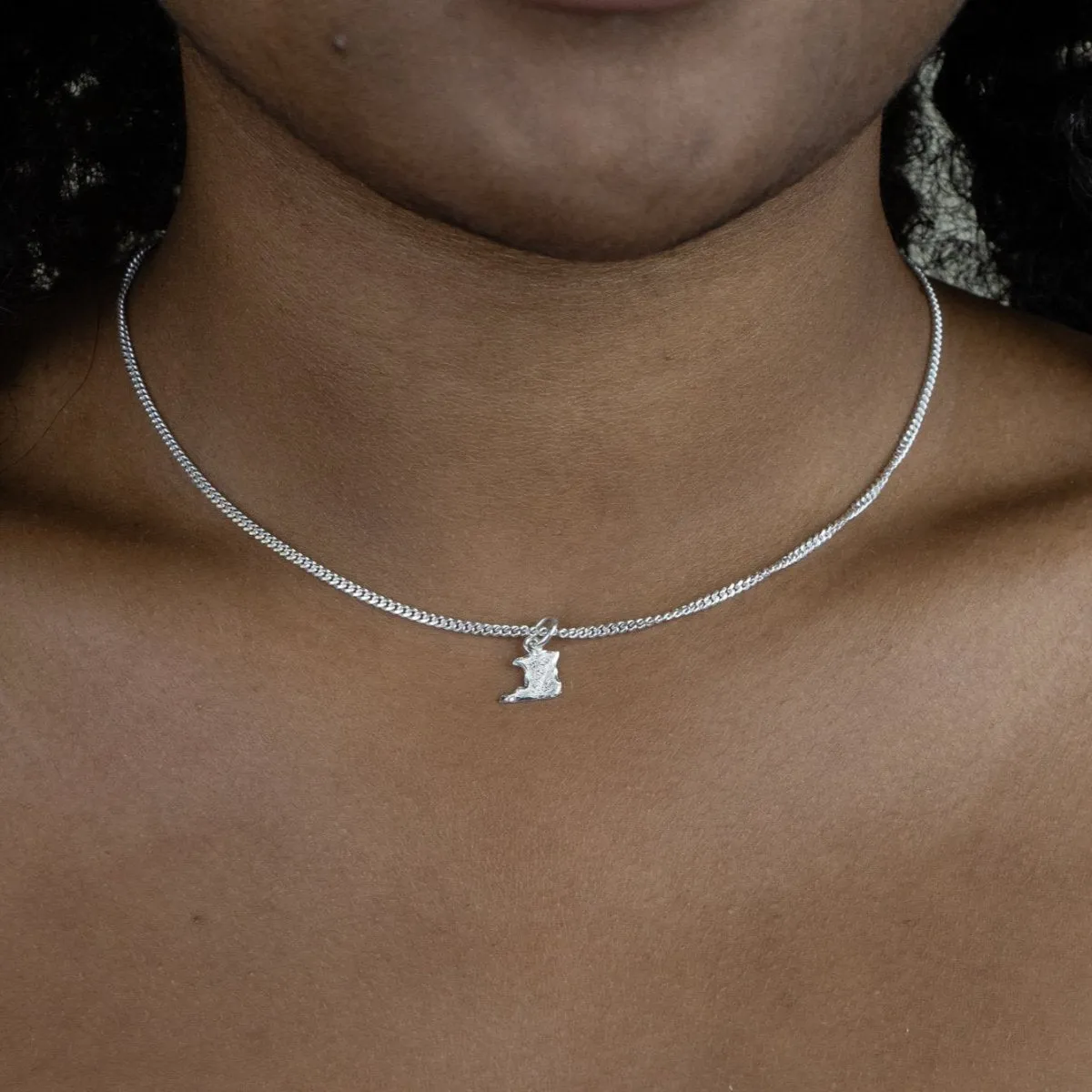 Very Small Trinidad Map Pendant with Chain