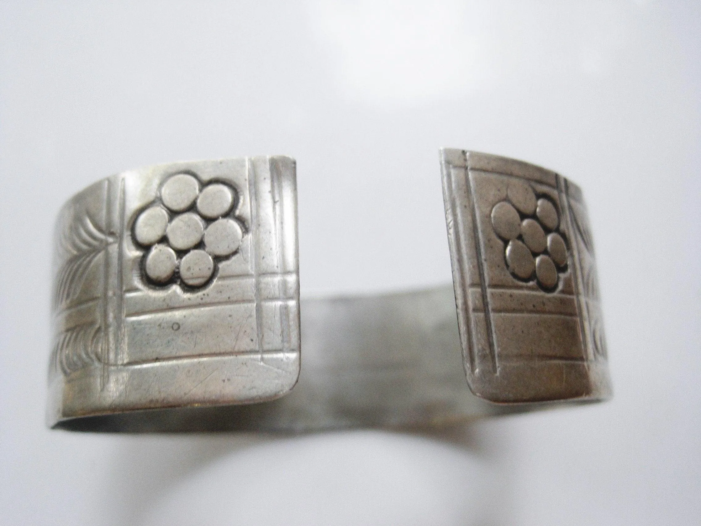 Vintage Berber Silver Cuff with Hand Etched Patterns