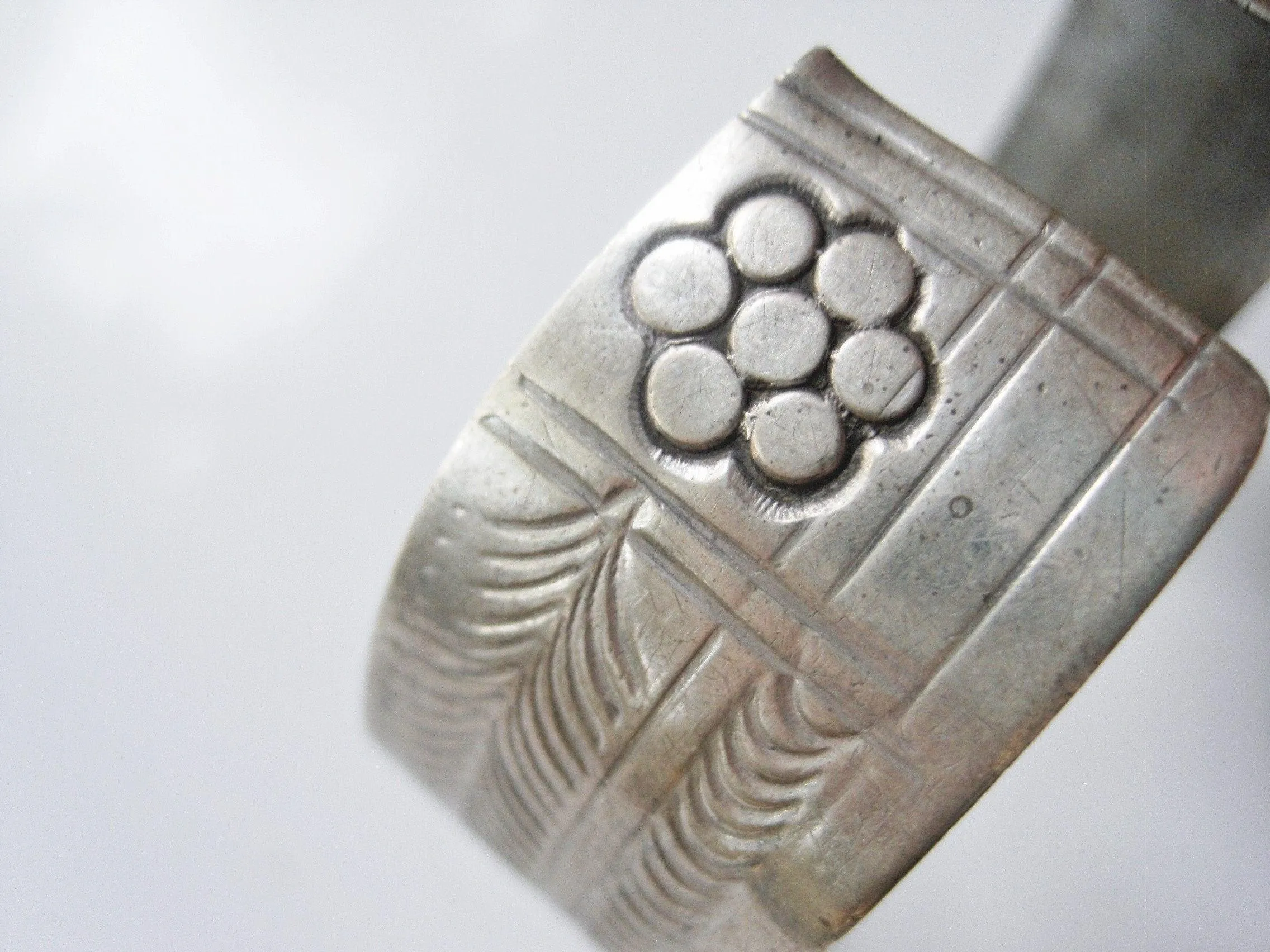 Vintage Berber Silver Cuff with Hand Etched Patterns