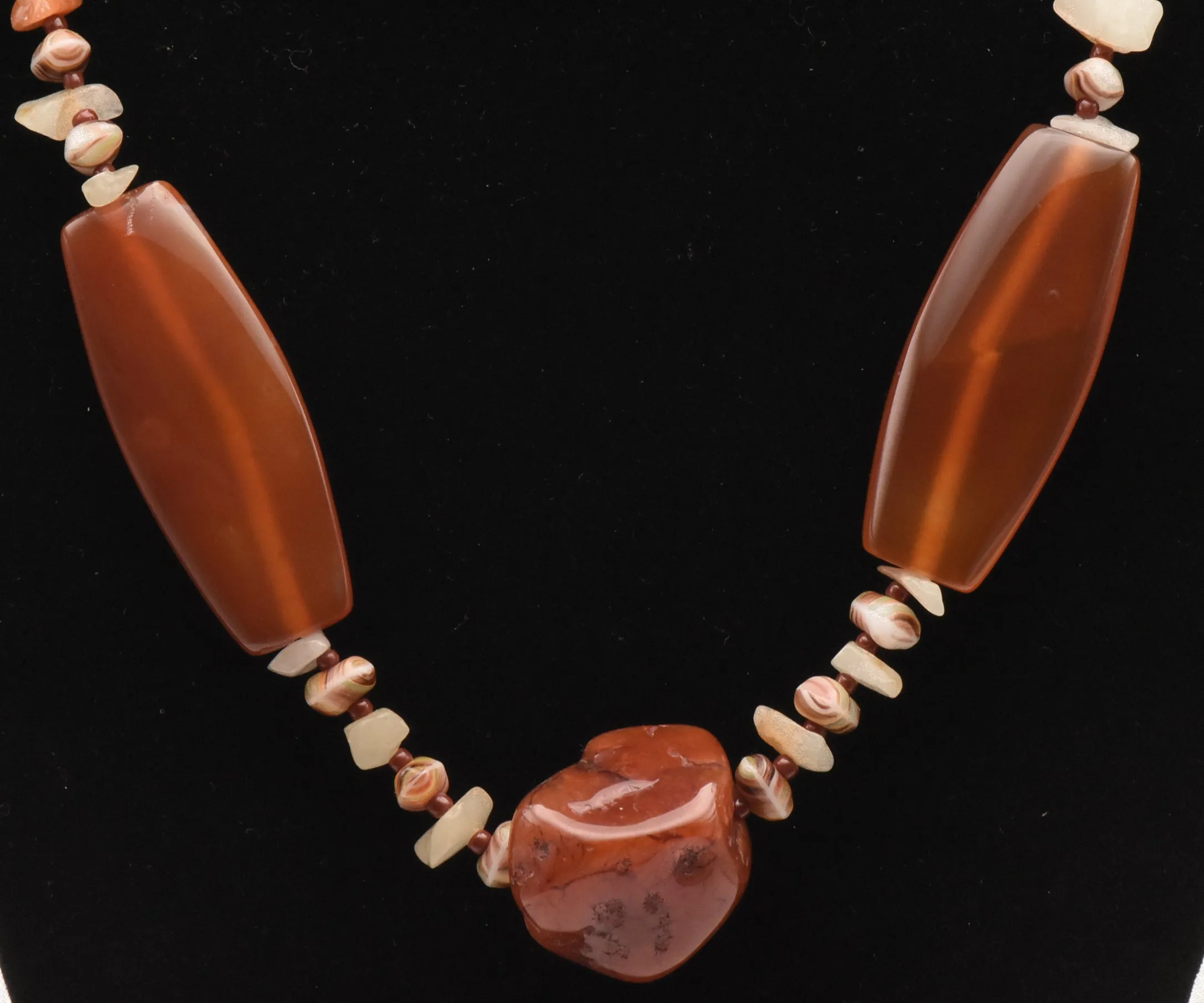 Vintage Carnelian Chunk Bead Necklace - 19.5"