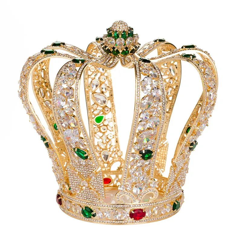Vintage Full Cubic Zirconia Crown Elegant Party Jewelry Accessory