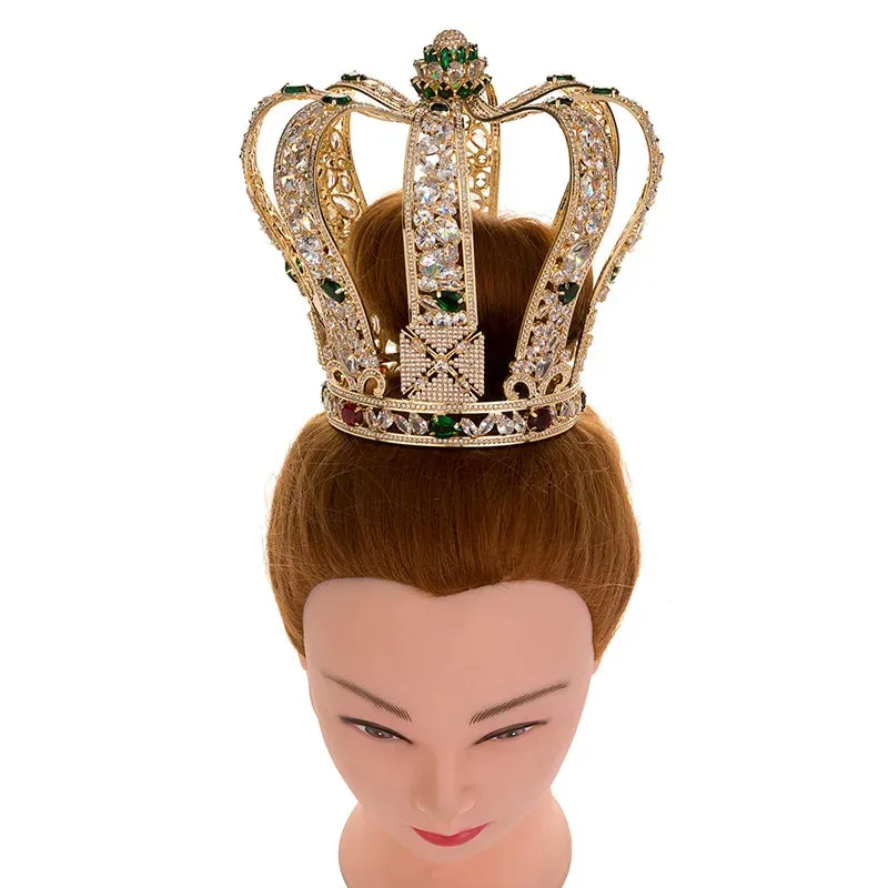 Vintage Full Cubic Zirconia Crown Elegant Party Jewelry Accessory