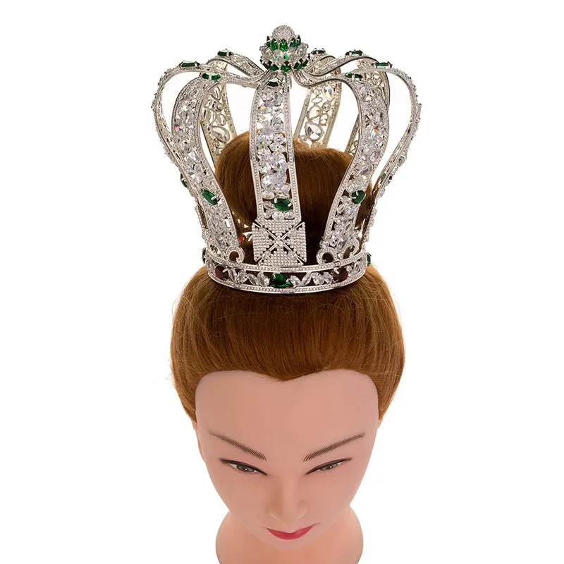 Vintage Full Cubic Zirconia Crown Elegant Party Jewelry Accessory