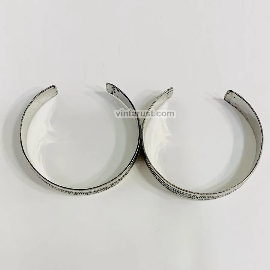 Vintage Handmade Boho Silver Slim Cuff Bracelet