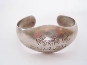 Vintage Marsh Arab Silver Hand Etched Bracelet