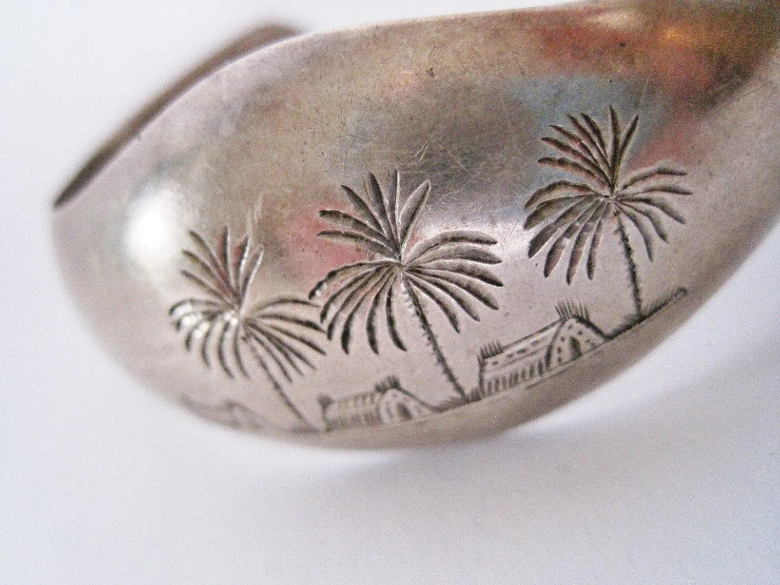 Vintage Marsh Arab Silver Hand Etched Bracelet
