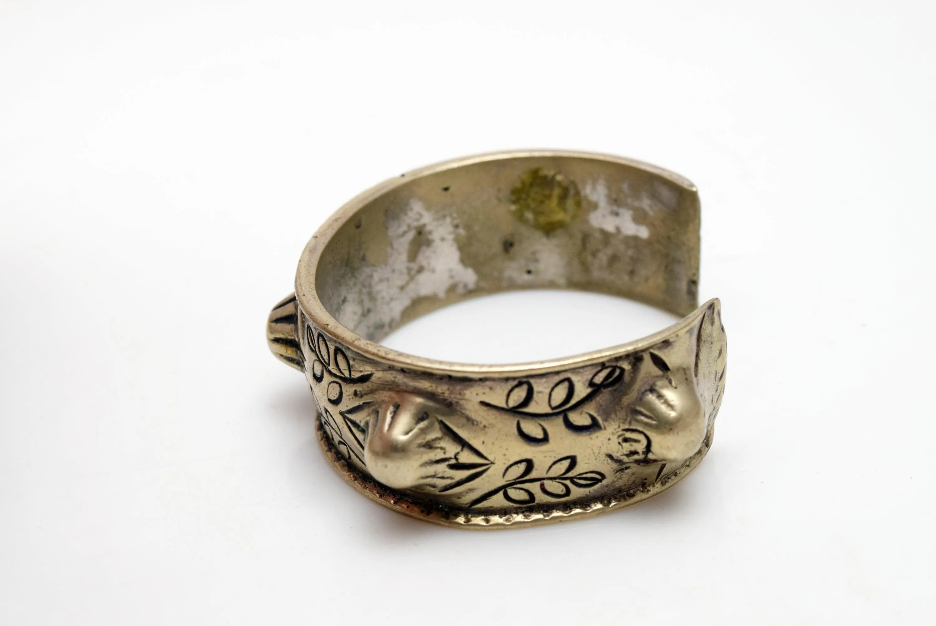 Vintage Palestinian Brass Haydari Cuff Bracelet