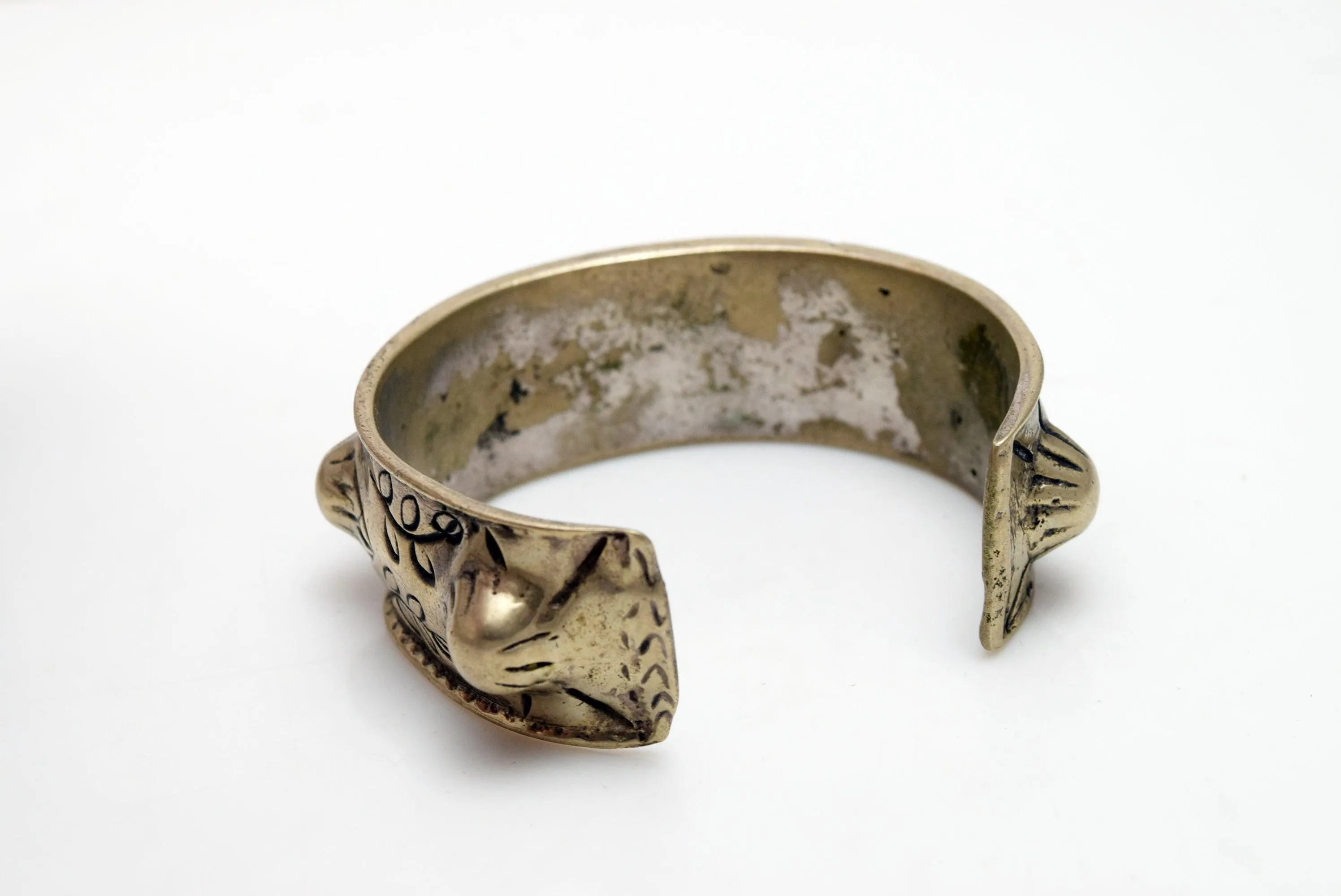 Vintage Palestinian Brass Haydari Cuff Bracelet