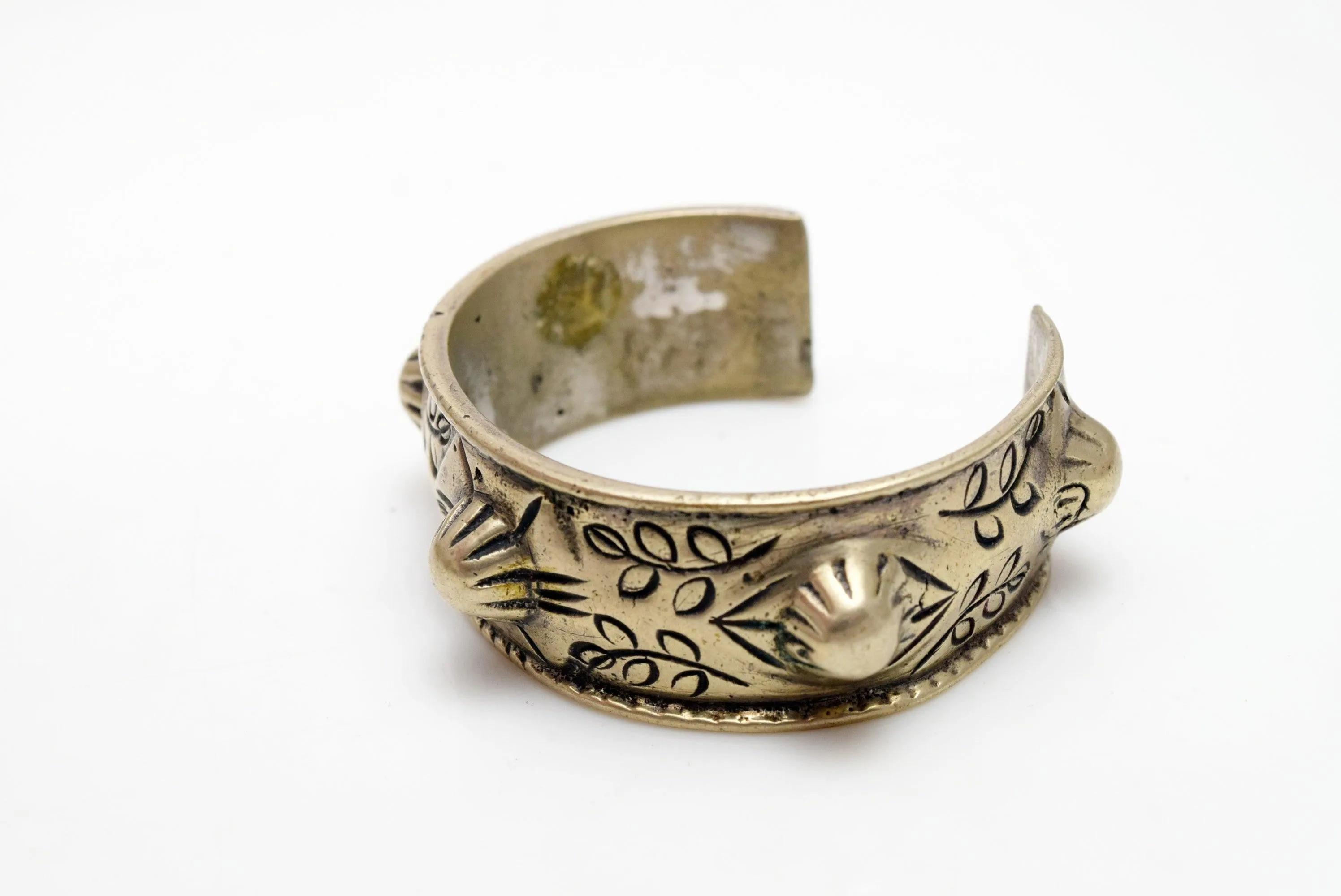 Vintage Palestinian Brass Haydari Cuff Bracelet