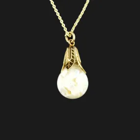 Vintage Silver Gold Vermeil Floating Opal Pendant