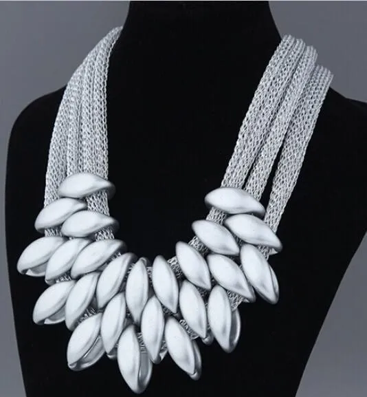 Vintage Silver/Gold/Black Choker Statement Necklace Women Bijoux Rope Chain Geometric Necklaces & Pendants Big Chunky Necklaces