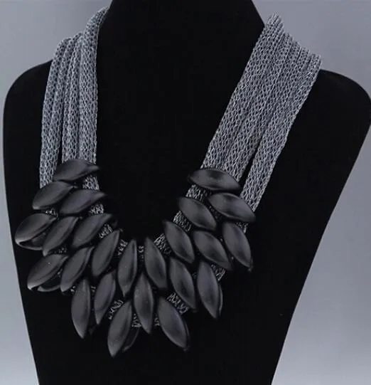 Vintage Silver/Gold/Black Choker Statement Necklace Women Bijoux Rope Chain Geometric Necklaces & Pendants Big Chunky Necklaces