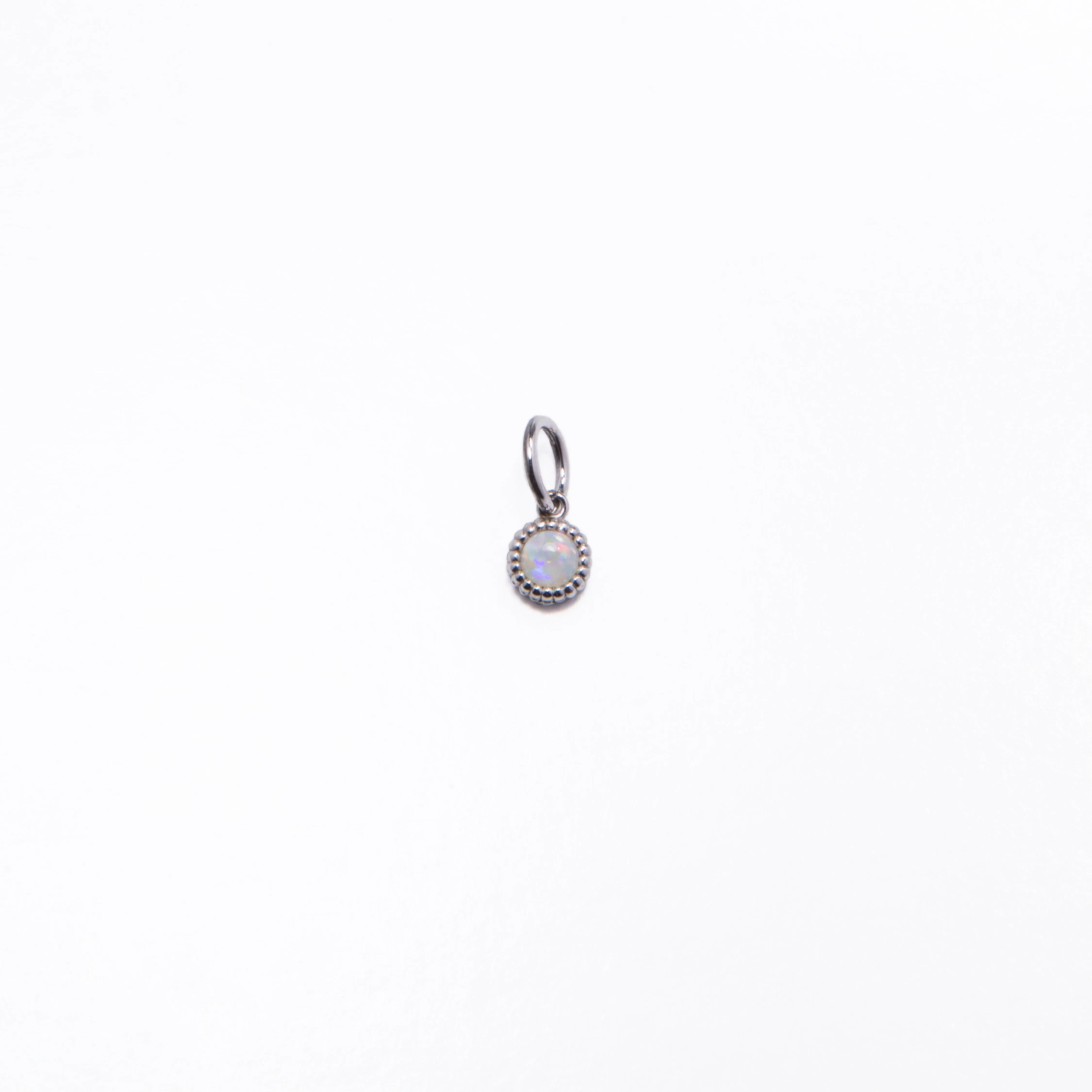 WD136 Opal October Birthstone - 14kt Opal Pebble Charm