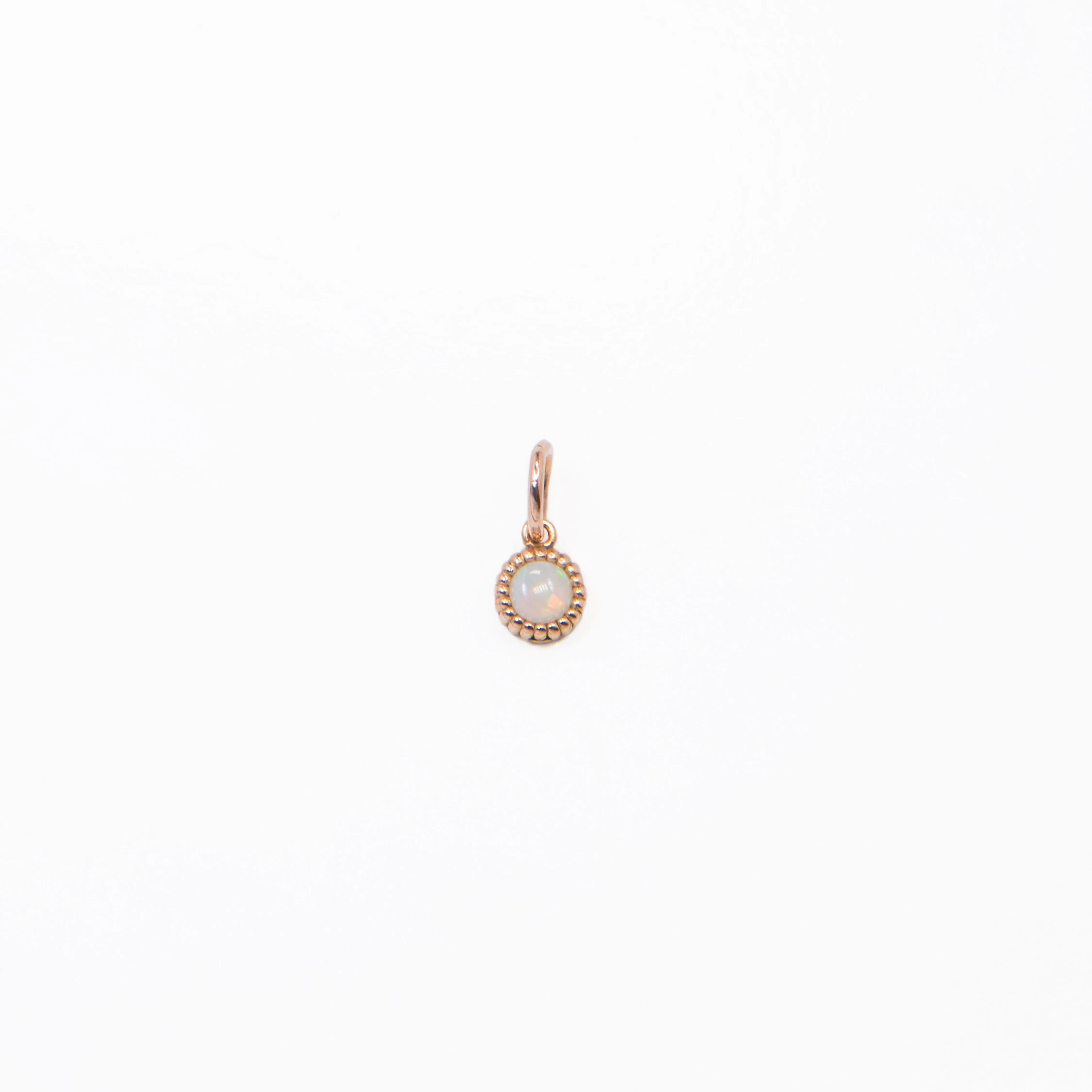 WD136 Opal October Birthstone - 14kt Opal Pebble Charm