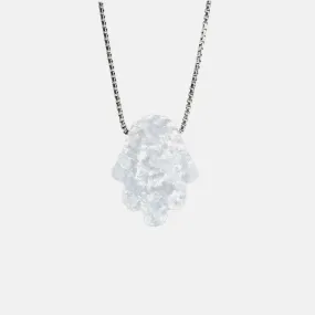 White Opal Mini Hamsa Necklace