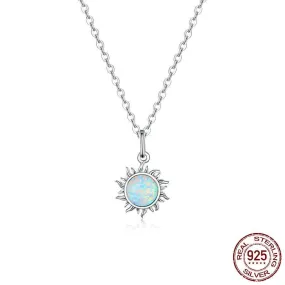 White Opal Sun Pendant with Apollo Chain Necklaces