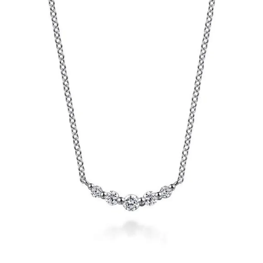 White Sapphire Bar Necklace