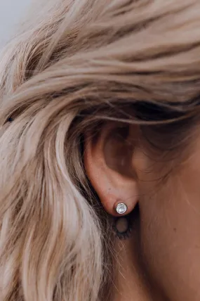 White Zircon Stud Earrings