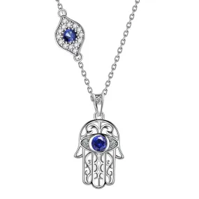 Women Hamsa Hand of Fatima Necklace Evil Eye Pendant Girls Jewelry Gift