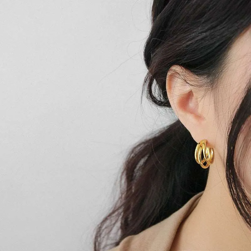 Women's Circle Rings S925 Sterling Silver Earrings