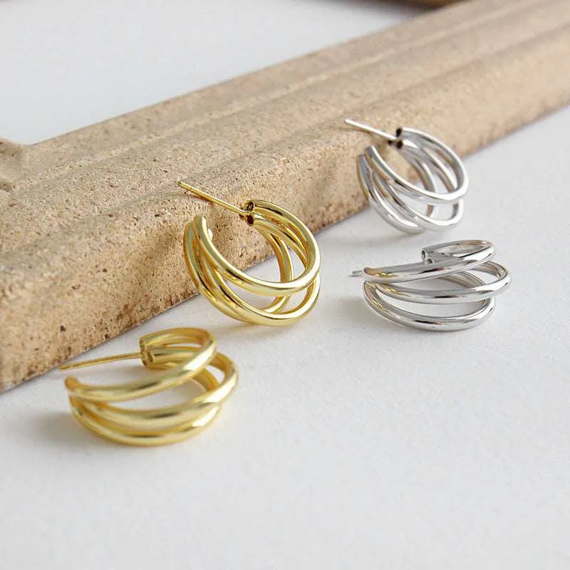 Women's Circle Rings S925 Sterling Silver Earrings
